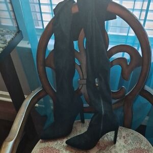 Black Over-the-Knee Stiletto Boots
